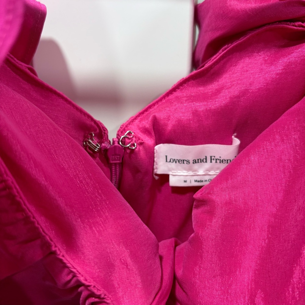 Lovers + Friends Hot Pink Off-Shoulder Ruffle Mini Dress - Picture 5 of 7
